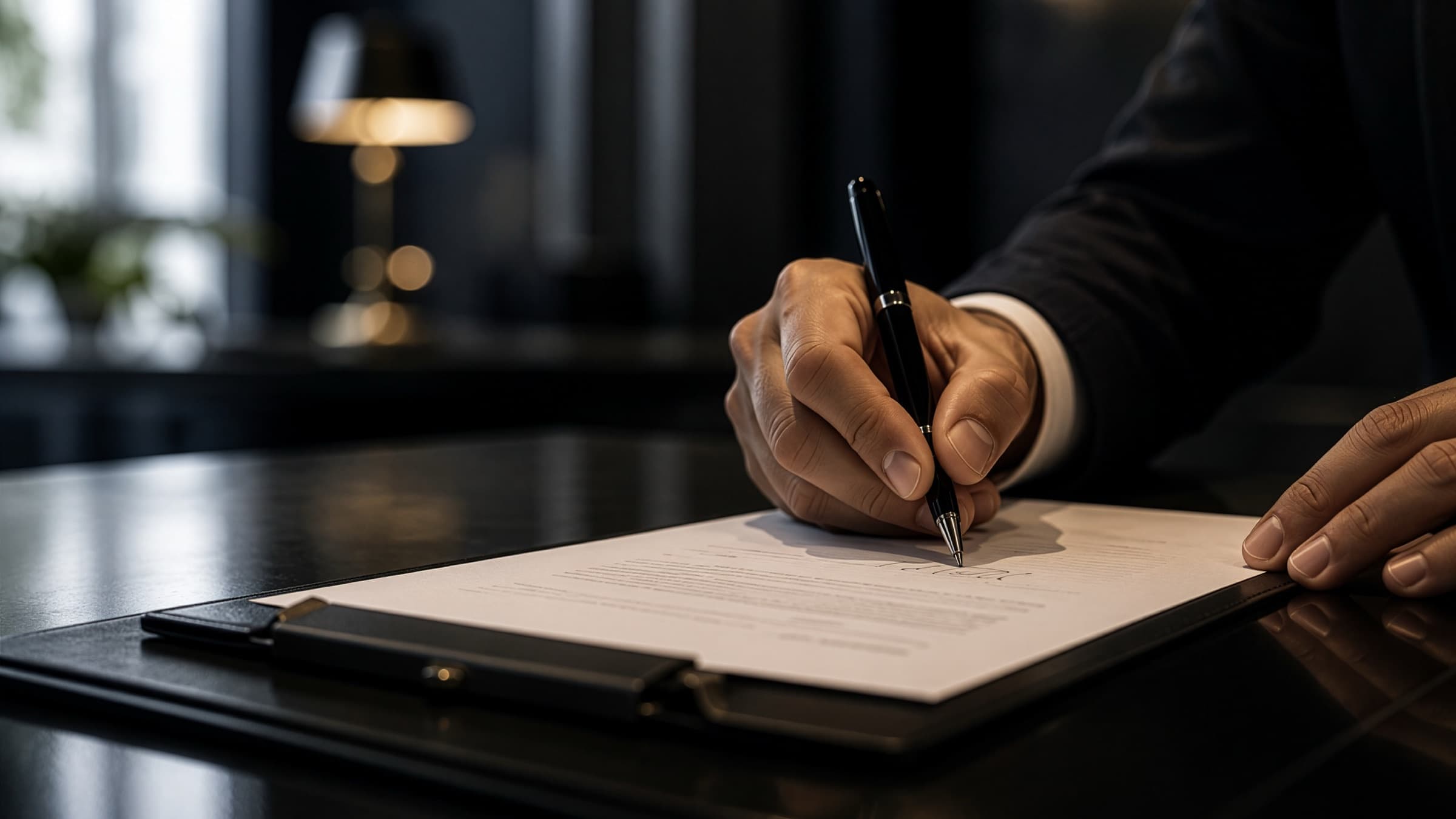 Firma de un acuerdo con la sobriedad de la banca privada